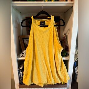 Yellow Swiss Dot Halter Top